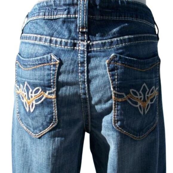 Cache Dark Denim Button Embroidery Embellished Jean Pant Crop Stretch NWT $98 - Picture 1 of 6